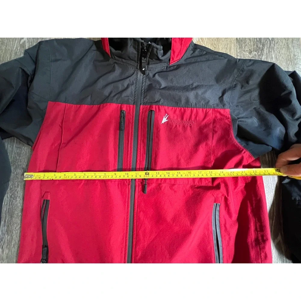 Frogg Toggs ToadZ Rain Jacket Mens Size M Red Black Hooded Waterproof Outdoor